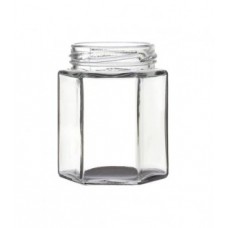 Glass jars - 12oz/340g Hexagonal - 84 Jars (Full Box) - with Gold Twist off Lids