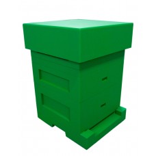 Poly Hive - National - Abelo - Sage Green/Grey - Flat Roof - 1 brood + 2 Supers - Moulded Polystyrene - Includes Queen Excluder but NOT Frames & Foundation - Assembled