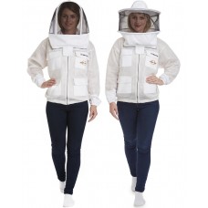 Jacket - Apibee - Cotton Jacket with Roundhead or Fencing Veil - 6 Sizes including Bespoke Sizes - White