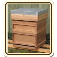 Cedar Hive - National Size - FLAT PACK - 2nd QUALITY from C Wynne Jones - STD BROOD - No Frames - Framed Wire Queen Excluder